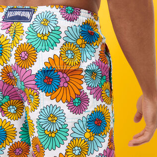 Men Swim Trunks Marguerites White details view 1