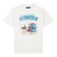 Cotton Men T-shirt Malibu Lifeguard Off white front view