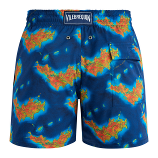 Kurze Bathymétrie des Oceans Saint Barthélemy Stretch-Badeshorts für Herren Palace Rückansicht
