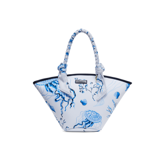 Women Neoprene Beach bag Medusa and Shells White front view