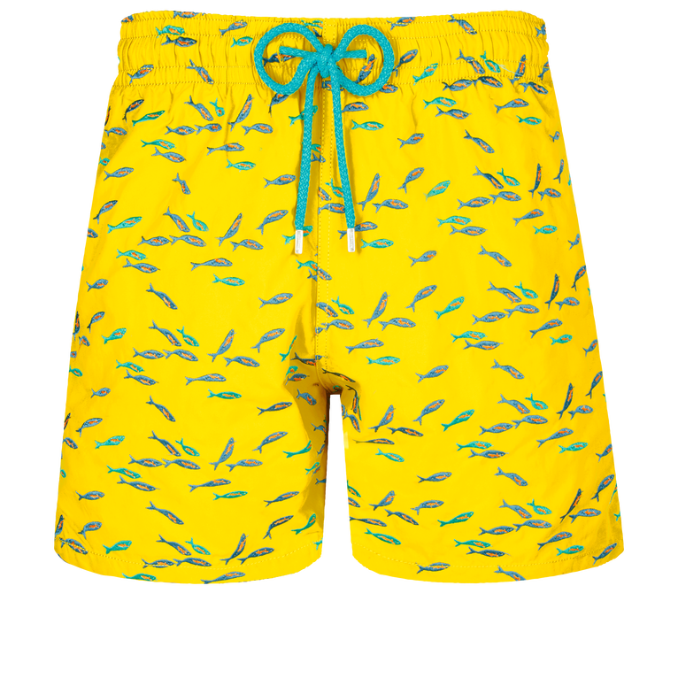 Pantaloncini Mare Uomo Ricamati Gulf Stream - Edizione Limitata - Costume Da Bagno - Mistral - Giallo