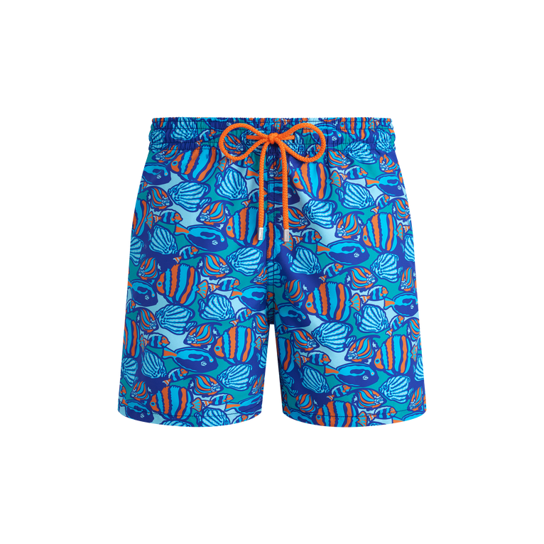Vilebrequin Men Swim Shorts Fishy Vibes - Moorea - Blue - Size XL