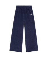 Pantalon en velours garçon Tortue brodée Bleu marine vue de face