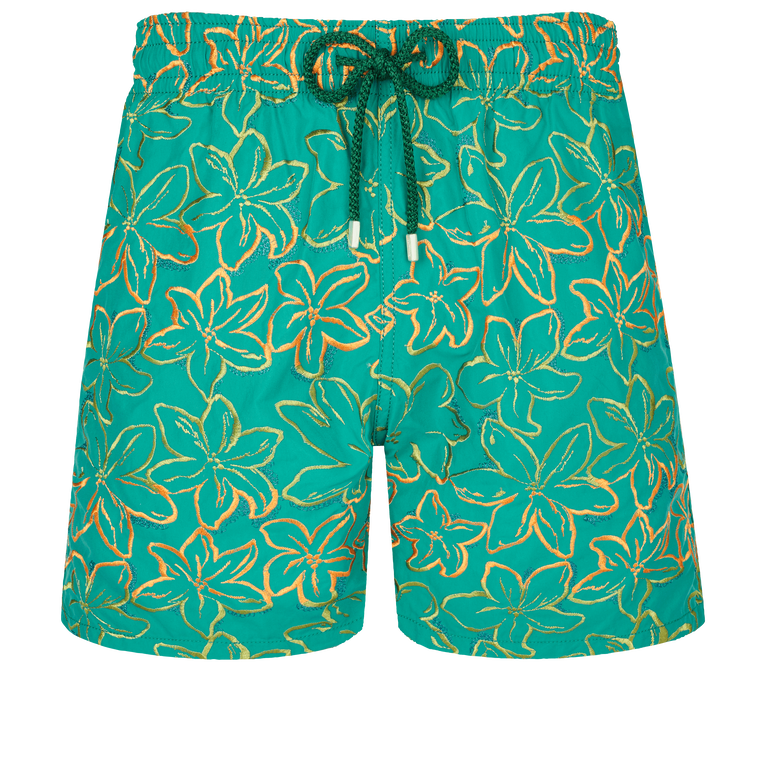 Men Swim Shorts Embroidered Raiatea - Swimming Trunk - Mistral - Green