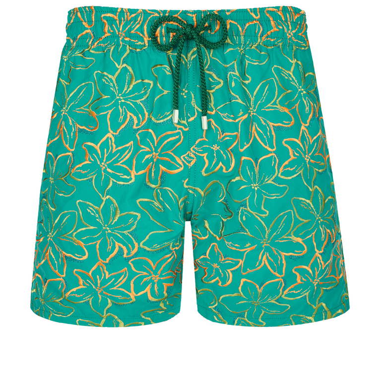 Men Swim Shorts Embroidered Raiatea - Swimming Trunk - Mistral - Green - Size XL - Vilebrequin