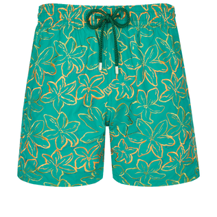 Men Swim Trunks Embroidered Raiatea - Limited Edition Emerald front view