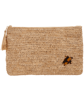 Raffia Unisex Beach Pouch Hemp front view