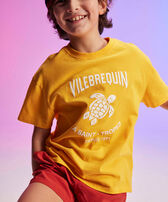 Children Organic Cotton T-shirt Logo Vilebrequin Mango front worn view