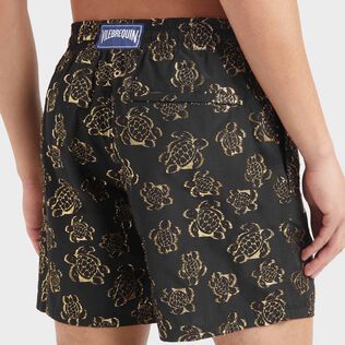 Men Swim Trunks Ronde des tortues Jacquard Black details view 2