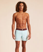 Men Stretch Swim Shorts Flat Belt Color Block Thalassa front worn view