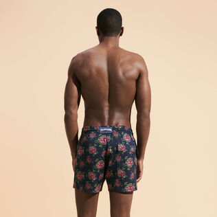 Men Stretch Swimwear Provencal Turtles Navy back worn view