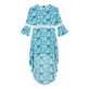 女士 Flowers 扎染连衣裙 Navy 正面图