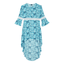 Vestito donna Flowers Tie & Dye Blu marine vista frontale