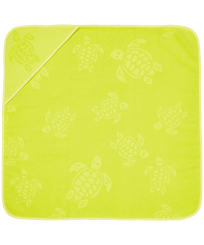 Toalla de playa en Turtle jacquard de color liso para bebé Jengibre vista frontal