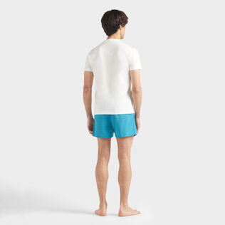T-shirt uomo in cotone St Barth Off white vista indossata posteriore
