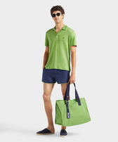 Men Linen Swim Short Solid Look  正面图