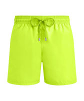 Men Ultra-Light and Packable Swim Trunks Solid Neon yellow front view