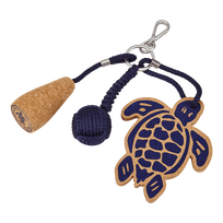 Schildkröten-Schlüsselanhänger aus Kork Marineblau Vorderansicht