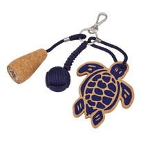 Turtle Cork Keyring Navy front view