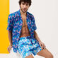 Herren Klassische dünne Stoffe Bedruckt - Ultraleichte und verstaubare Paradise Vintage Badeshorts für Herren, Purple blue Details Ansicht 2