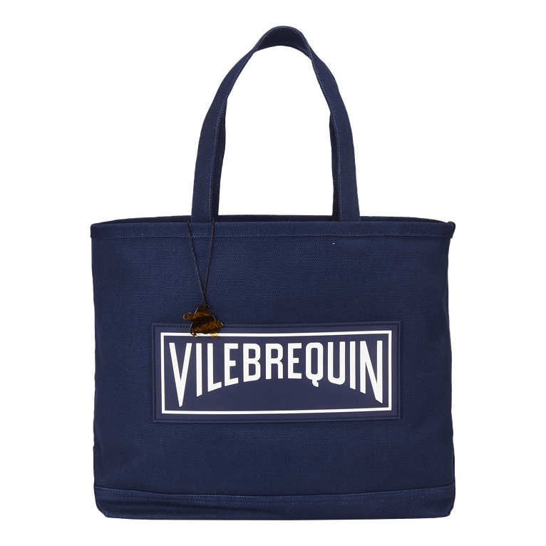 Sac De Plage En Toile Marine Uni - Britbag - Bleu