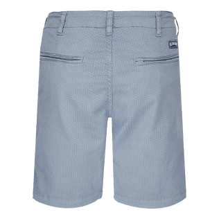 Men Cotton Bermuda Shorts Micro Flower Grey metal back view