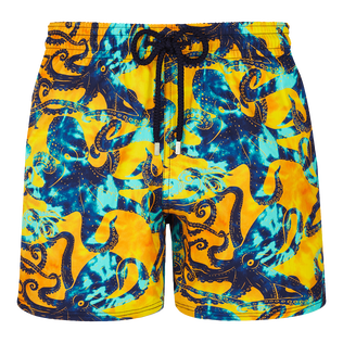 Men Stretch Short Swim Trunks Poulpes Tie and Dye Sun front view