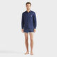 Chemise en lin homme VBQ Line Bleu marine vue portée de face Chemise en lin homme VBQ Line Bleu marine vue portée de face