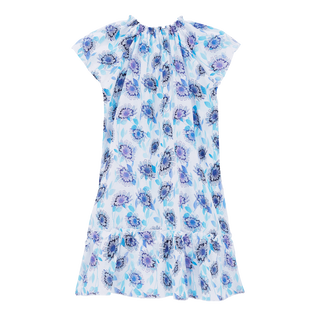 Robe en coton fille Flash Flowers Purple blue vue de dos