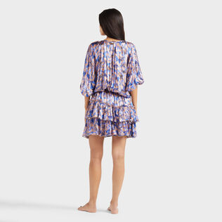 Vestido de viscosa y seda con estampado Disco Butterfly para mujer Blush vista trasera desgastada