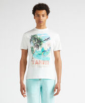 Men Cotton T-shirt Tahiti Off white front worn view