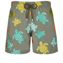 Pantaloncini mare uomo ricamati Ronde Tortues Multicolores - Edizione limitata Olivier vista frontale