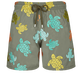 Pantaloncini mare uomo ricamati Ronde Tortues Multicolores - Edizione limitata Olivier vista frontale