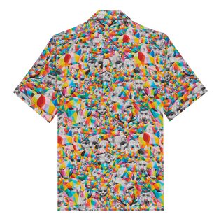 Animals Bowling-Hemd aus Leinen für Herren – Vilebrequin x Okuda San Miguel Multicolor Rückansicht