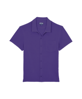 Camisa de bolos en algodón de color liso unisex Midnight vista frontal