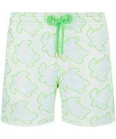 Men Swim Trunks Embroidered 2017 Tortues Hypnotiques - Limited Edition Lemongrass front view