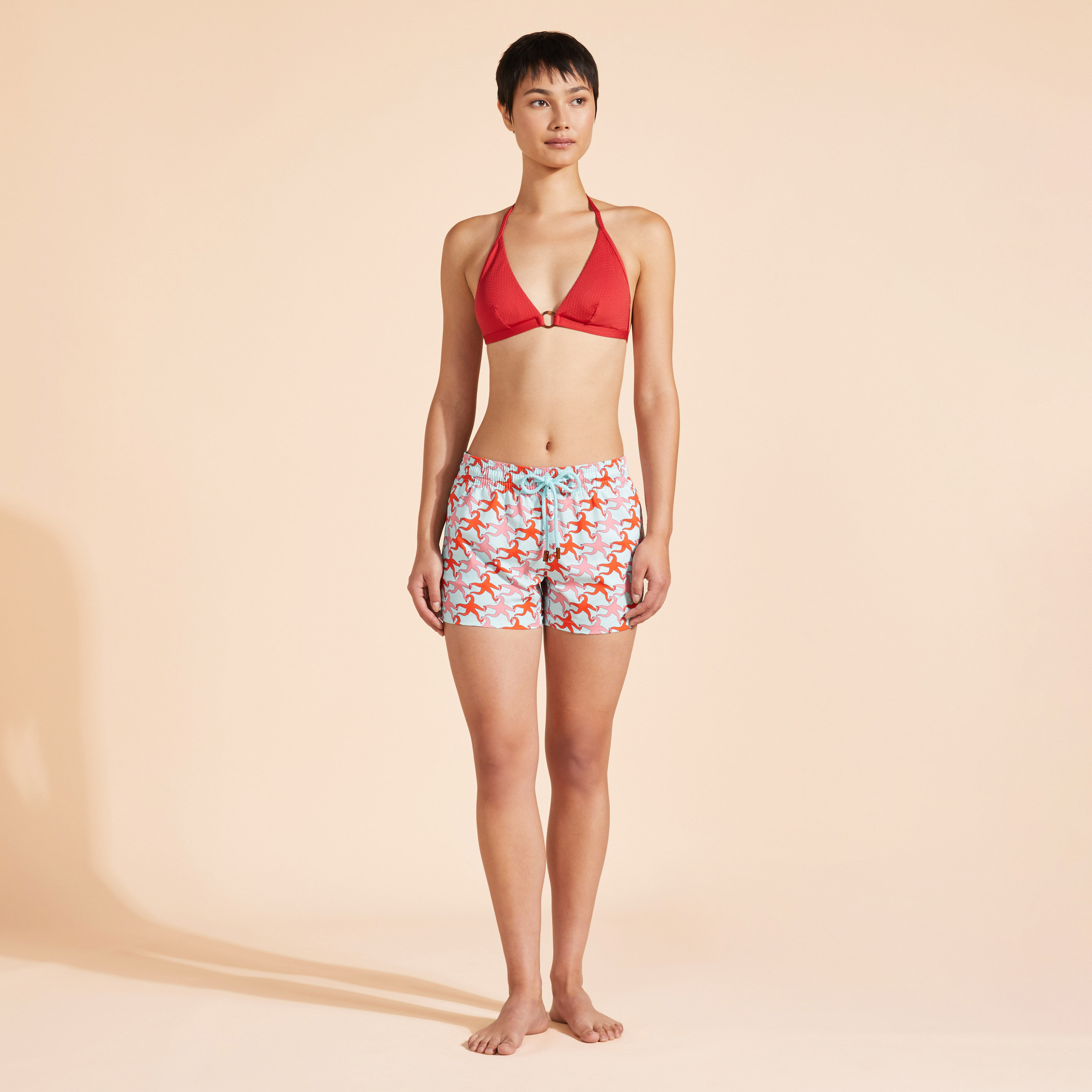 Pantalones cortos de ba o con estampado Valentine Stars para mujer