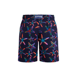 Maillot de bain long stretch homme Disco Stars Bleu marine vue de dos