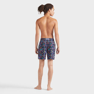Maillot de bain long stretch homme Disco Stars Bleu marine vue portée de dos