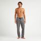 Pantalon taille élastique en tencel homme Anthracite vue portée de face