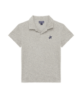 男童 Turtle 刺绣毛圈布 Polo 衫 Heather grey 正面图
