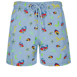 Men Swim Trunks Embroidered Naive Fish - Limited Edition Divine front view