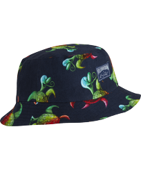 Cappello da pescatore uomo Tortues Rainbow Multicolor - Vilebrequin x Kenny Scharf Blu marine vista frontale