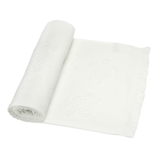 Jacquard turtles 富塔沙滩浴巾 White 背面穿戴视图