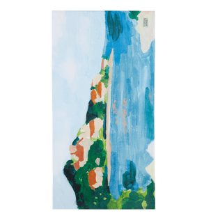 Organic Cotton Towel 360 Landscape - Vilebrequin x Highsnobiety Chambray front view