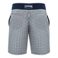 Maillot de bain homme en laine mérinos Carreaux - Vilebrequin x The Woolmark Company Gris/bleu vue de dos