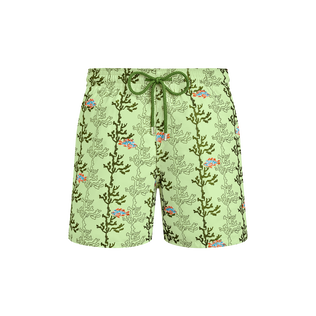 Men Swim Trunks Embroidered Seaweed - Limited Edition Macaroon front view