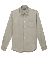 Men Linen Shirt Solid Eucalyptus front view