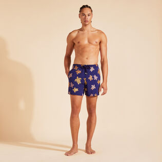 Men Swim Shorts Embroidered Tortue Multicolore - Limited Edition Midnight front worn view