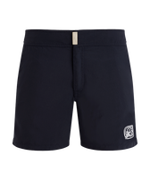 Pantaloncini mare uomo elasticizzati con cintura piatta - Vilebrequin x Ines de la Fressange Blu marine vista frontale